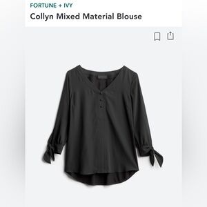 Stitch Fix Fortune + Ivy Collyn Mixed Material Blouse - Medium